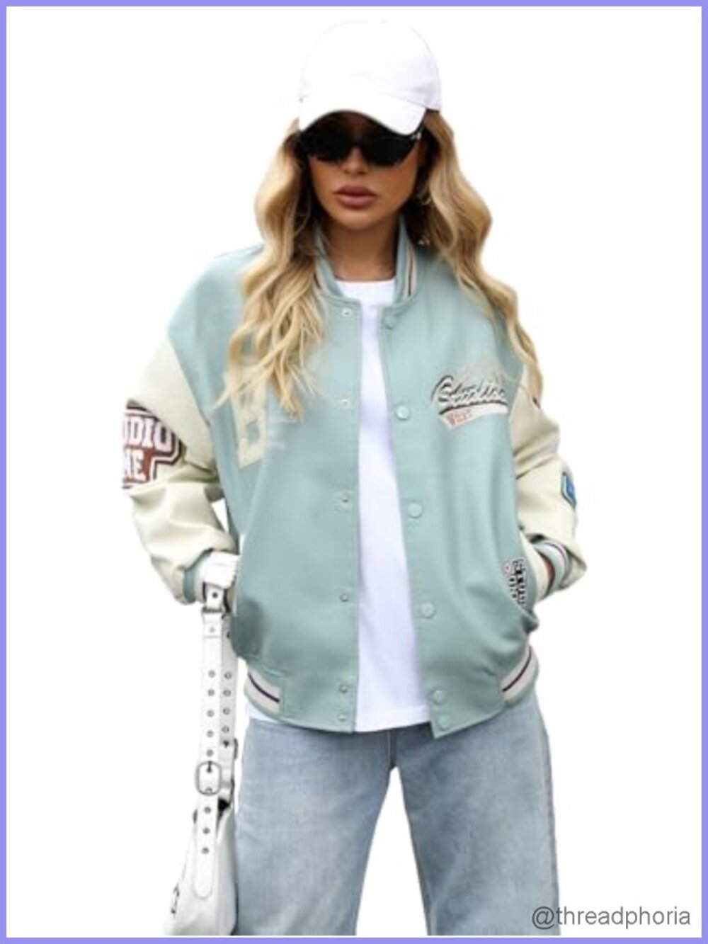 Faux Leather Varsity Bomber Jacket Patch Motorcycle Biker Coat